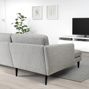 IKEA - Sofá de 4 plazas con chaiselongue Viarp beige/marrón…