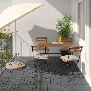 IKEA - Mesa con 4 sillas de exterior Tärnö tinte negro/marr…