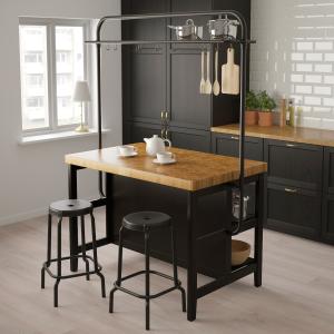 IKEA - Isla con rejilla negro/roble