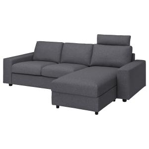 IKEA - Funda sofá 3 plazas chaiselongue con reposacabezas c…