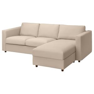 IKEA - Funda sofá 3 plazas chaiselongue Hallarp beige