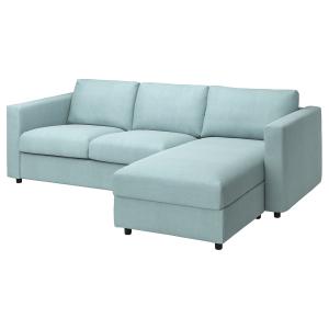 IKEA - Funda sofá 3 plazas chaiselongue Saxemara azul claro