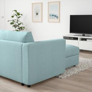 IKEA - Sofá cama 3 chaiselongue Saxemara azul claro