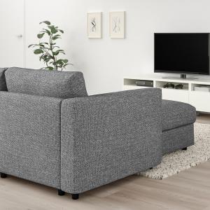 IKEA - Sofá cama 3 plazas  chaiselongue/Lejde gris/negro