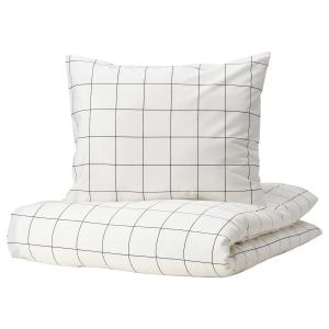 IKEA - Funda nórdica  2 fundas almohada blanco negro/a cuad…