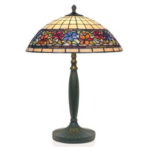 Lámpara de mesa Flora, Tiffany, abierto abajo 62cm