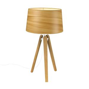 Lámpara de mesa Essence LT, algodón efecto madera