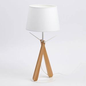 Lámpara de mesa Zazou LT blanco/madera clara