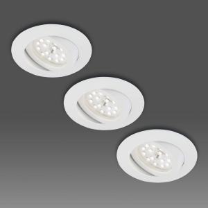 Foco empotrable LED blanco, set 3 u., orientable