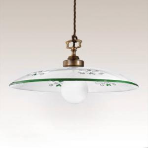 Lámpara colgante Bassano, 1 luz, detalles verde