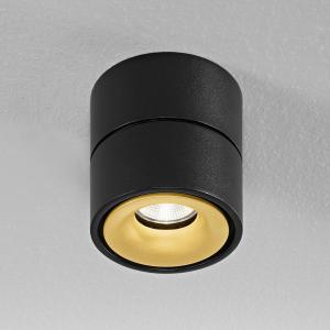 Egger Clippo foco de techo LED, negro-oro, 2.700K