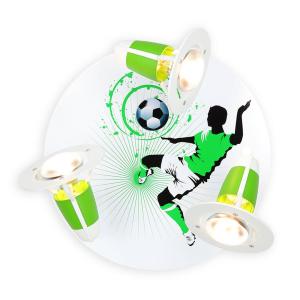 Plafón Soccer, 3 luces, verde-blanco