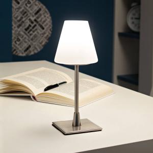 Lámpara de mesa LED Lucy, atenuador táctil, cromo