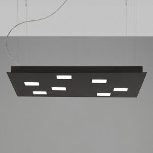 Fabbian Quarter lámpara colgante LED negra 7 luces