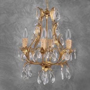 Noble lámpara de araña PISA oro vidrio