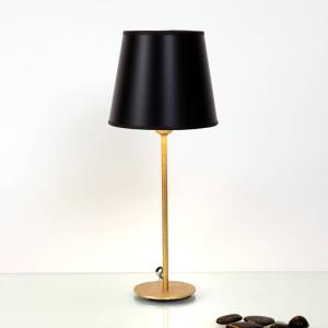 Lámpara de mesa Mattia, pantalla redonda en negro