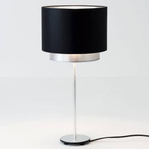 Lámpara de mesa Mattia, chintz negro/plata