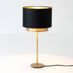 Lámpara de mesa Mattia, chintz negro/oro