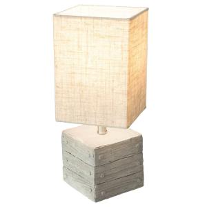 Lámpara de mesa Lisco, forma de caja, pie hormigón