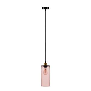 Colgante Soda cilindro de vidrio rosado Ø 12cm