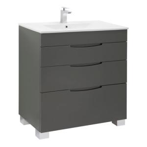 Mueble de baño asimétrico gris grafito 80 x 45 cm