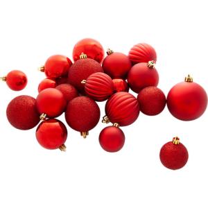 Set 34 bolas de navidad surtidas rojo