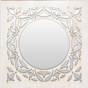 Espejo cuadrado mosaico vishnu blanco 50 x 50 cm