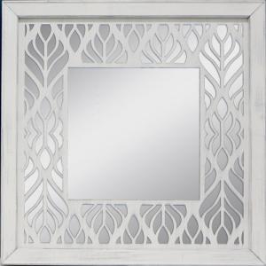 Espejo enmarcado cuadrado mosaico shiva blanco y plata 70 x…