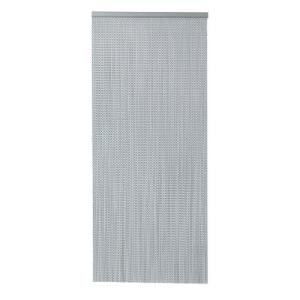 Cortina de puerta aluminio cadena blanco-plata 90 x 210 cm