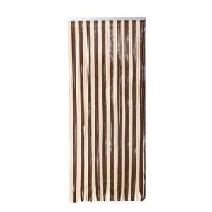 Cortina de puerta pvc cintas marfil-marrón 90 x 210 cm