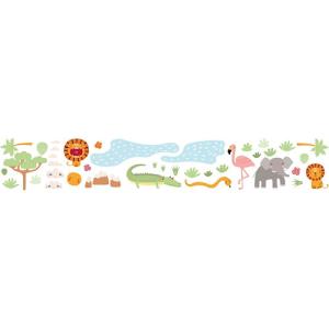 Sticker decorativo jungle life infantil 32x200 cm