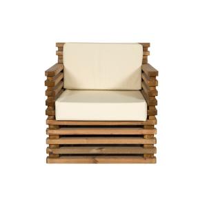 Sofa de exterior de madera 1 plaza relax cojín