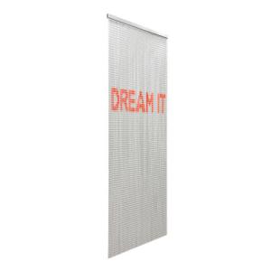 Cortina de puerta aluminio dream gris-plata con letras roja…