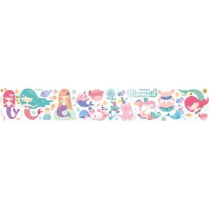 Sticker decorativo mermaid love infantil 32x200 cm