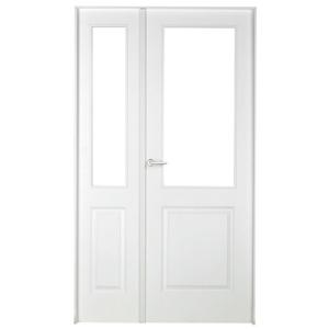 Puerta abatible bonn blanca aero con cristal blanco derecha…