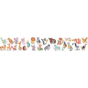 Sticker decorativo abecedario animales infantil 32x200 cm