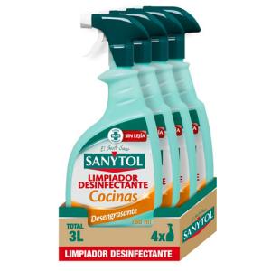 Pack de 4 desinfectantes cocinas sanytol 750 ml