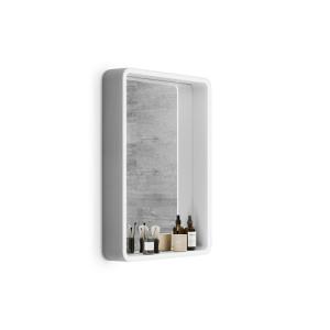 Armario de baño con luz espejo organizador gris 60x80x11.4…