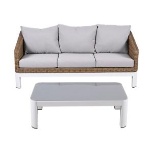 Set de muebles de porche de aluminio salónica (sofá   mesa)…
