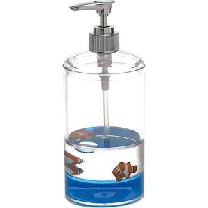 Dispensador de jabón pyxis transparente, azul y naranja bri…