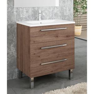 Mueble de baño madrid roble oscuro 70 x 45 cm