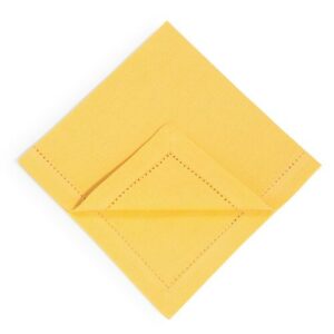 4 servilletas de algodón amarillo mostaza 40 x 40 cm