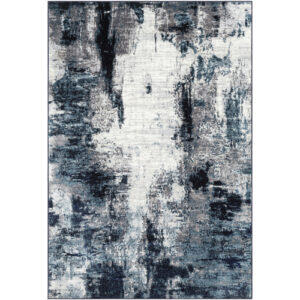 Alfombra  Abstracta - Gris Plateado y Azul Marino - 160x220…
