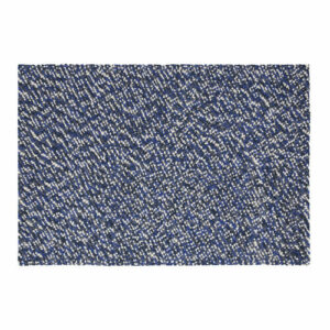 Alfombra de lana color azul y crudo 140 x 200