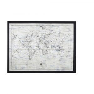 Cuadro de cristal con mapa del mundo estampado 121x91