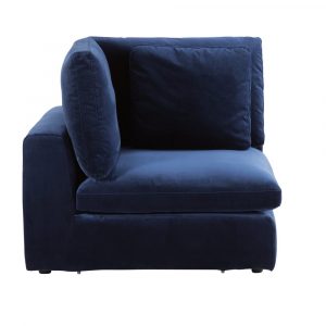 Esquina para sofá modular de terciopelo azul noche