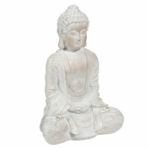 Figura de Buda con efecto blanqueado H23