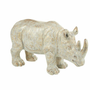 Figura de rinoceronte gris y dorado Alt.53