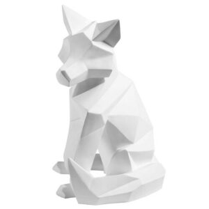 Figura de zorro blanco mate H.56 cm