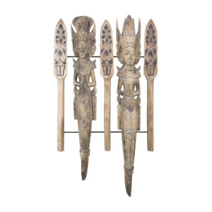 Figura diosas talladas en madera beige
